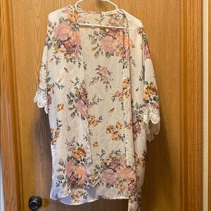 Wallflower Floral Blouse with Delicate Trim